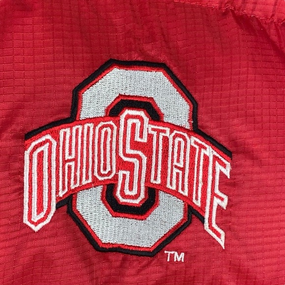 Ohio State Down Filled Reversible Coat Jacket “Starter” Size L Red Gray Puffer - Picture 3 of 16
